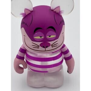 Disney Cheshire Cat Vinyl Figure Alice in Wonderland Pink Striped Collectible